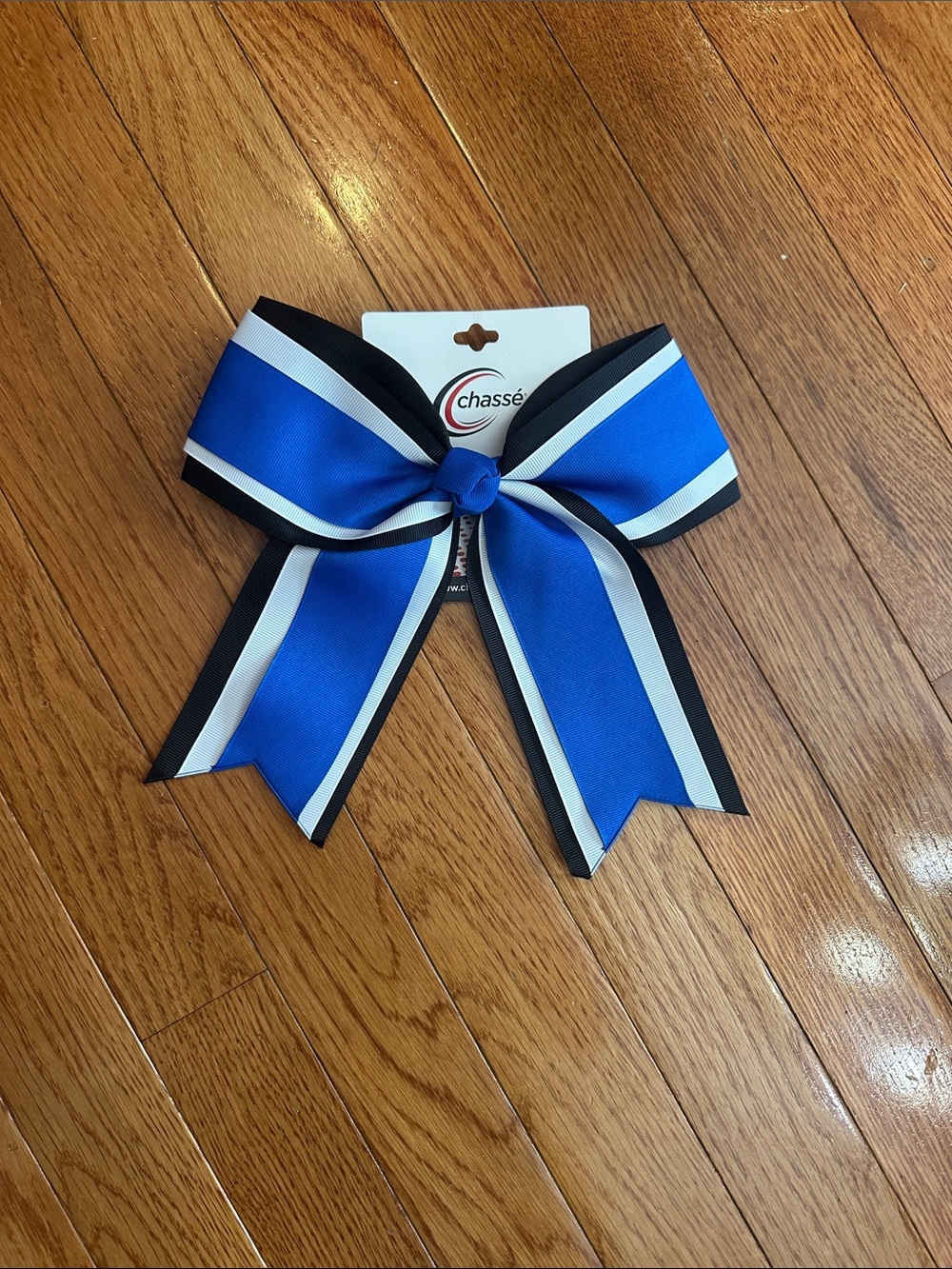Chassé Blue, Black & White Layered Ribbon Hair Bow for Kids
